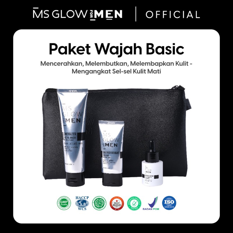 MS GLOW FOR MEN ORIGINAL PAKET BASIC 3in1 SKINCARE PRIA