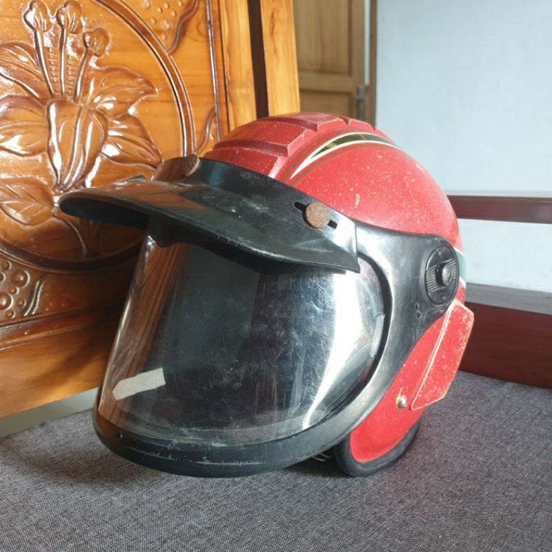 Helm Robot GAG Jadul Warna Merah Kaca Ori