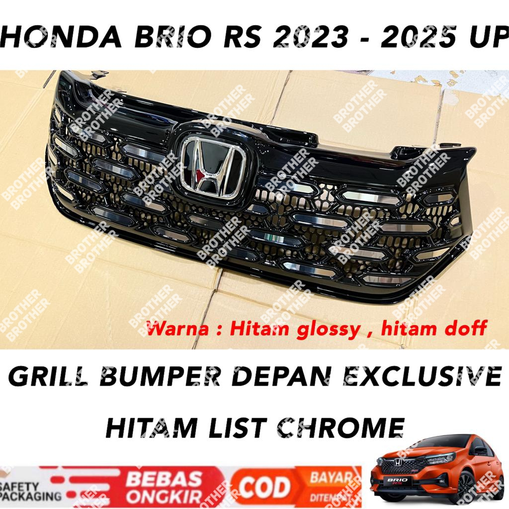 Grill Bumper Depan Brio RS 2023 2024 2025 Exclusive Hitam List Chrome