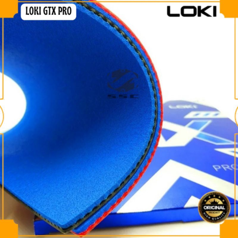 Karet Bet Pingpong Loki GTX Pro & N 80 Rubber For Professional Player Blue Sponge Orange