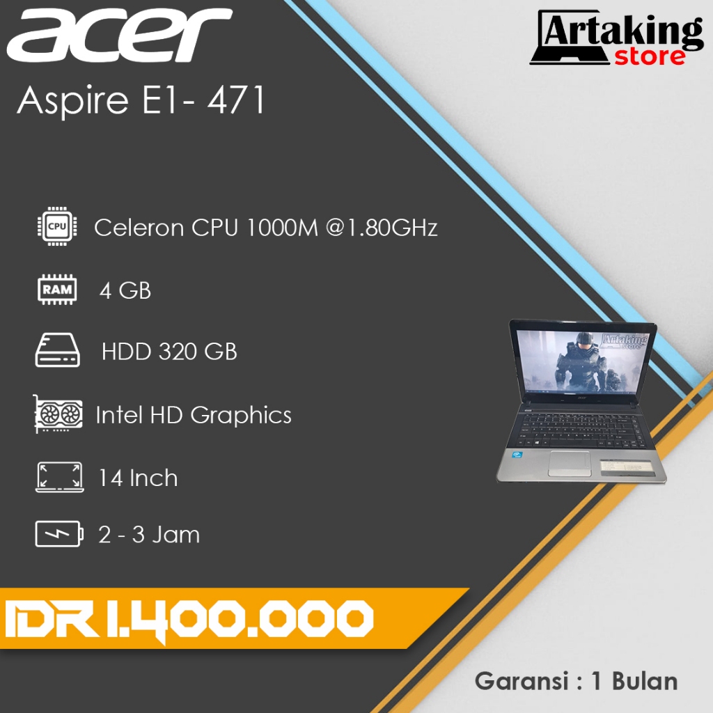 Acer Aspire E1-471 - Ram 4 gb - Harga Obral