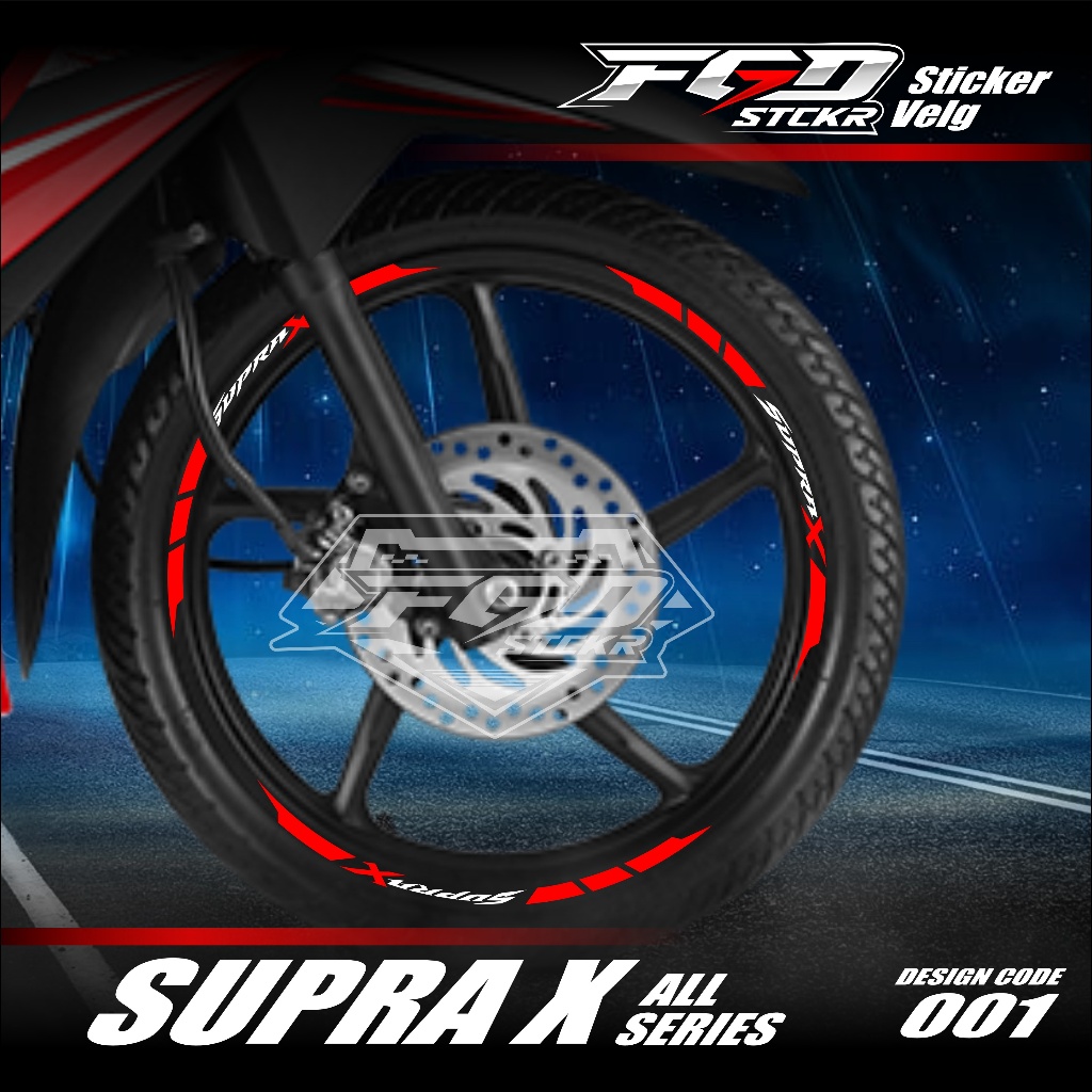 Cutting Sticker List Velg Motor Honda SUPRA X All Series Lis Pelek SUPRA X 125 Variasi 001