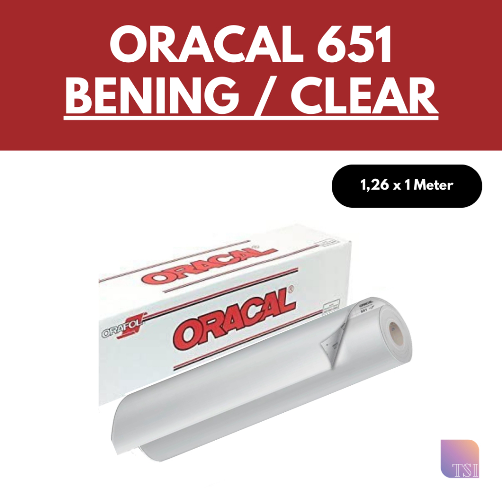 

Stiker Oracal Bening 651 - 000 Clear Transparent Glossy / Matte Doff [1 Meter] Vinyl Cutting Sticker Skotlet Transparan