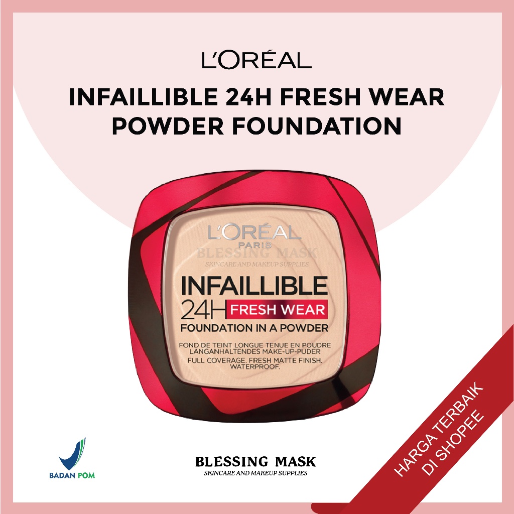 L'Oréal Paris Infallible 24h Fresh Wear Powder Foundation - Bedak Padat Matte Loreal