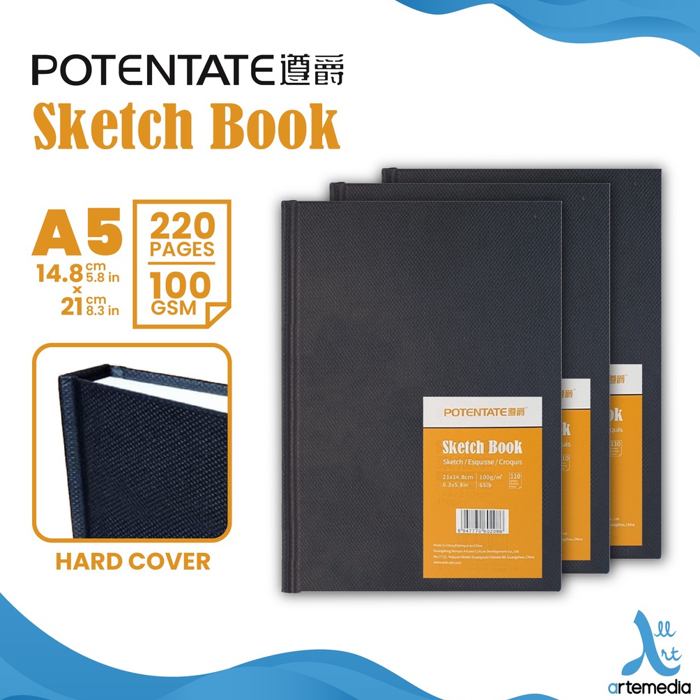 

(Terbaik) Buku Sketsa Potentate Hard Cover A5 Stitch Bound Sketchbook