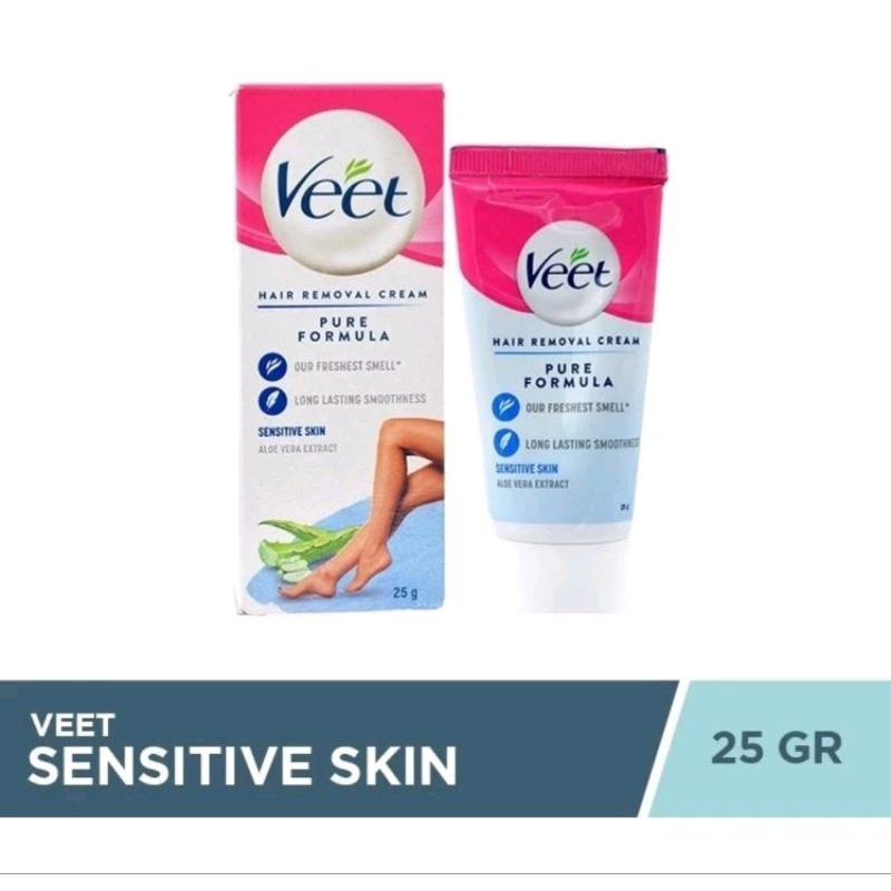 Veet Hair Removal Cream Sensitive 25 gr - Perontok Bulu Kulit Sensitive