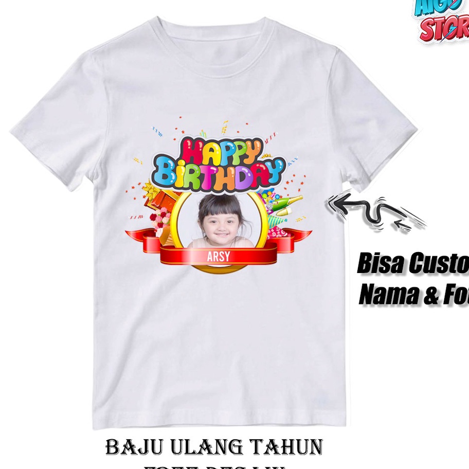 Promo [Free Desain] Baju Ulang Tahun Custom Kaos Ulang tahun Anak Free Desain/ Baju Kaos Ultah Kelua