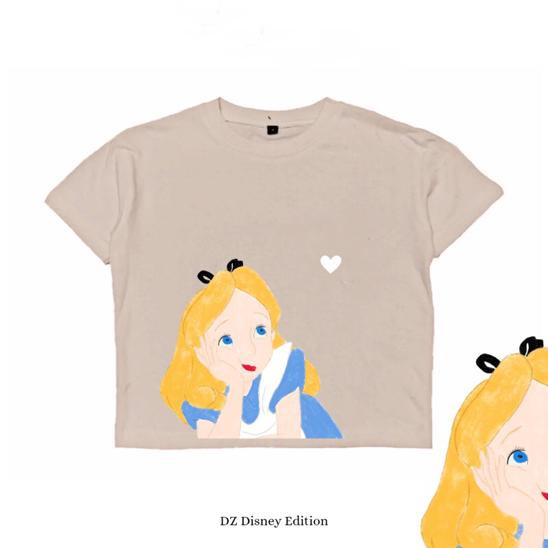 DZ Alice in Wonderland Crop Top Crop Tee Cotton Combed 24s