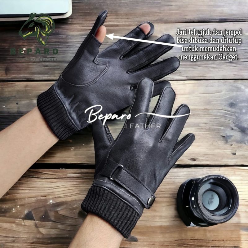 Sarung Tangan kulit Asli Multifungsi Motor Pria Wanita / Sarung Tangan Winter Kulit