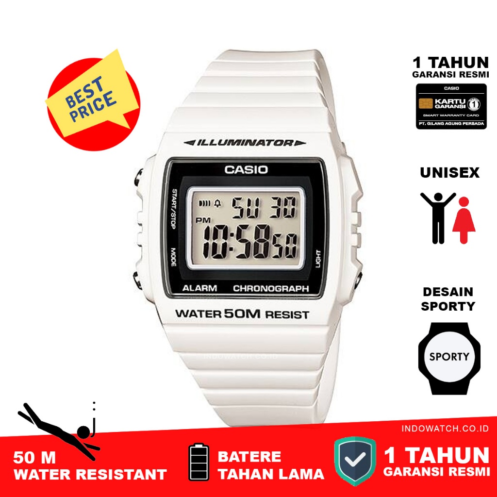 Casio W-215H-7AV w215 w 215 jam tangan original garansi resmi