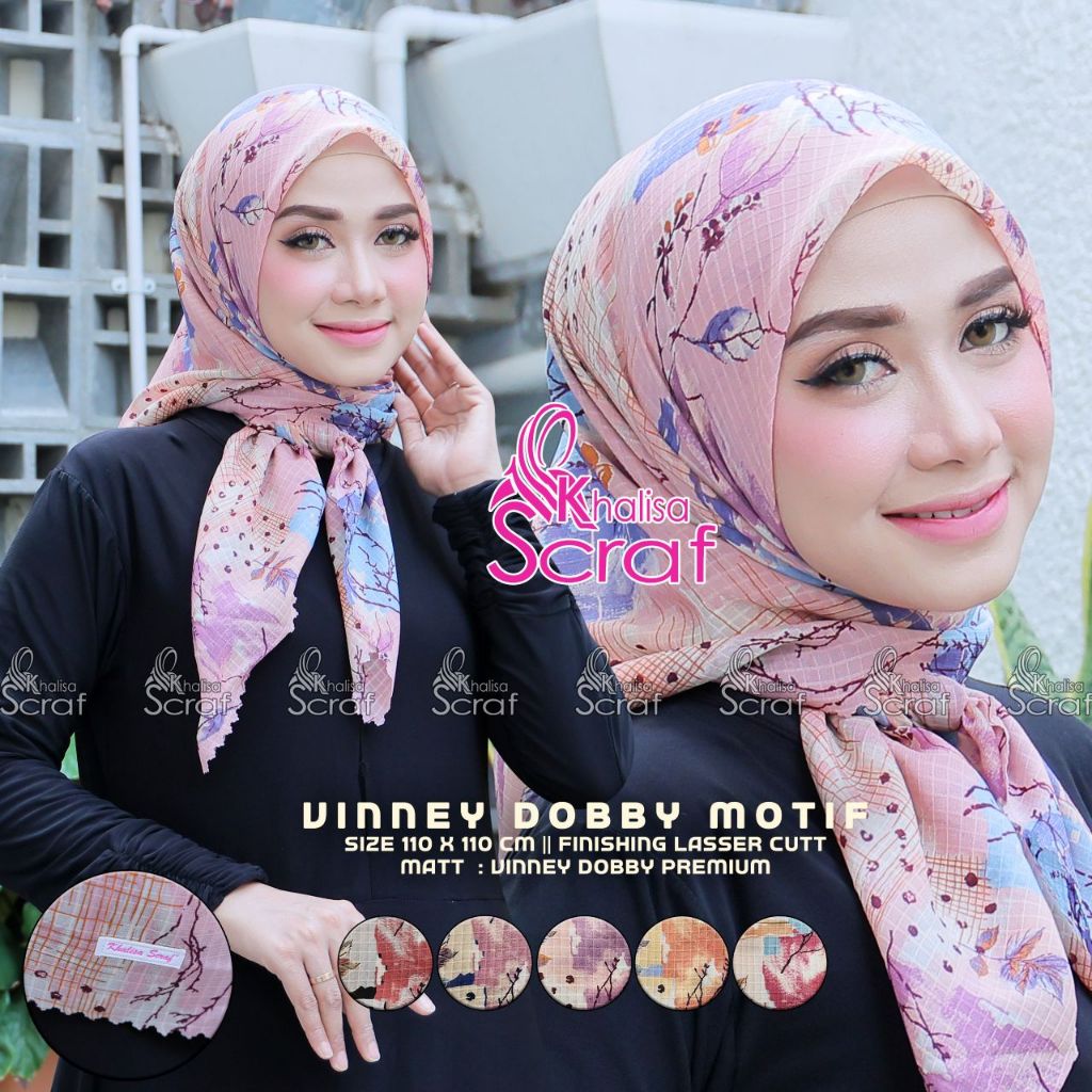 Jilbab segi empat wafle motif AZARA laser cut premium kerudung terkini khalisa scraf