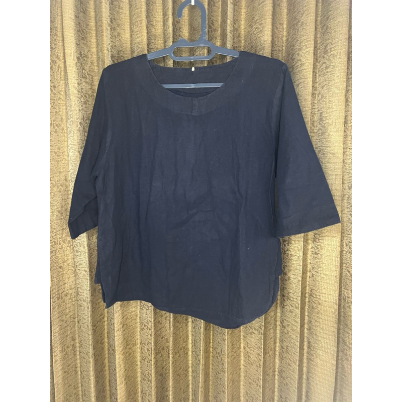 *Preloved* Blouse Linen Navy