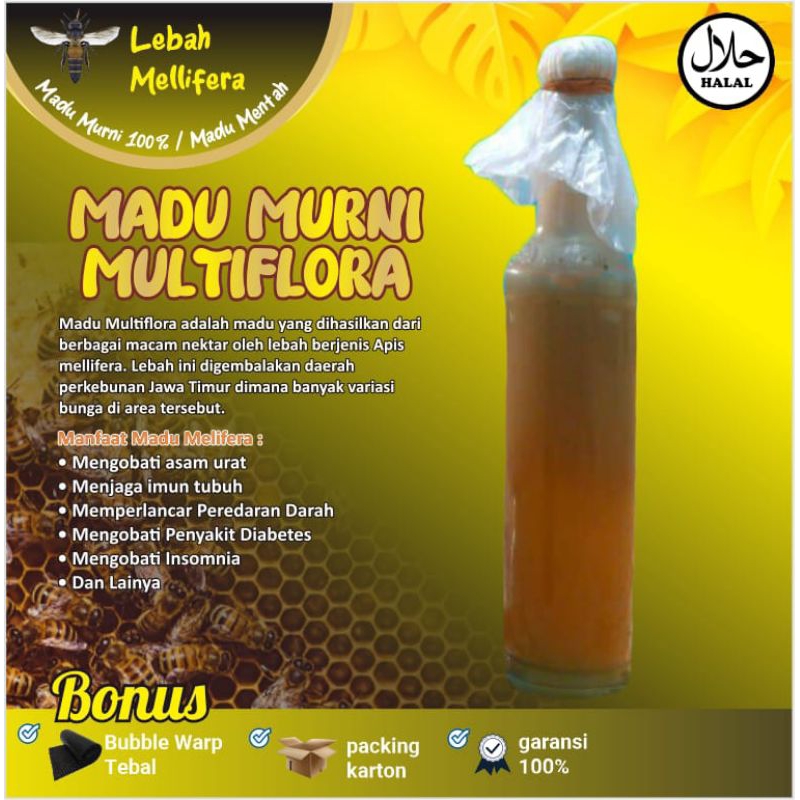

Madu Murni multiflora,Madu lebah melifera Asli/Madu Mentah petani pilihan.Madu curah