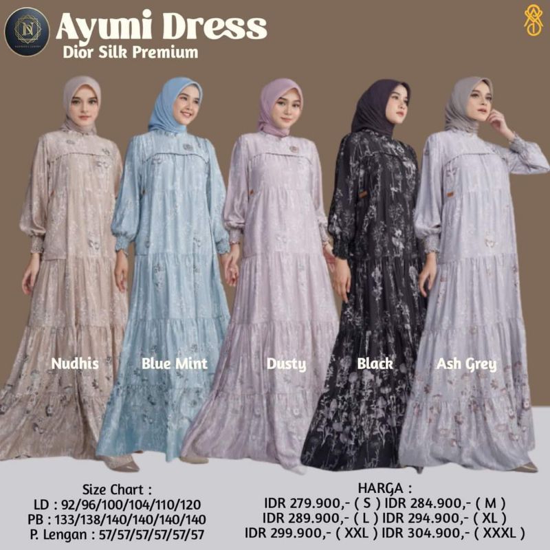 COD ✅ GAMIS NADHEERA LUXURY TERBARU AYUMI DRES GAMIS RAYON PREMIUM MOTIF BUNGA