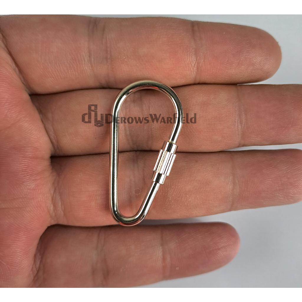 Mini Karabiner Stainless Steel Pengait Rantai Carabiner Mini Ulir Screw Lock