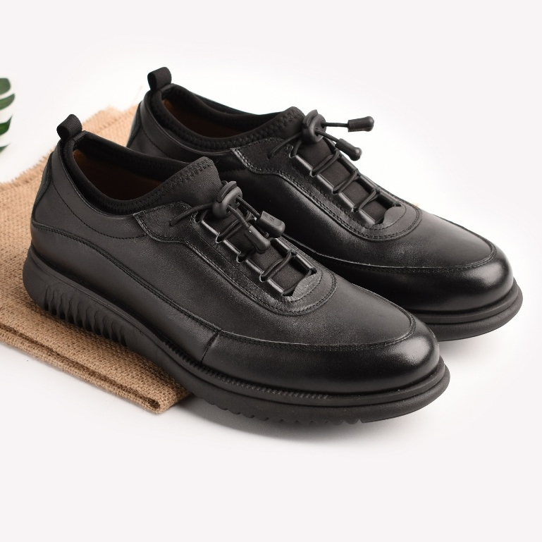 Sepatu Kulit Pria Original Volve Wave Leather Black