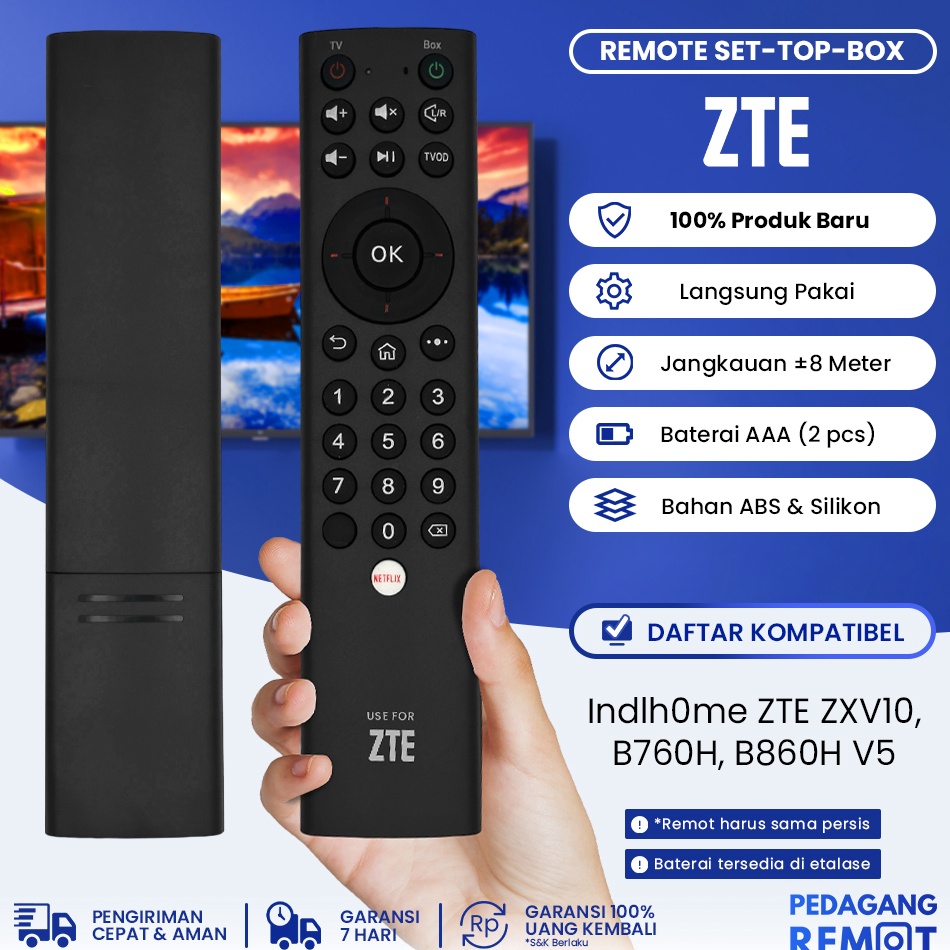 9.9 Brand Remote STB Indihom ZTE ZXV10 B860H-V5 B760H IR Non Voice / Remot Set Top Box Android TV Box ZTE Usee TV B860H