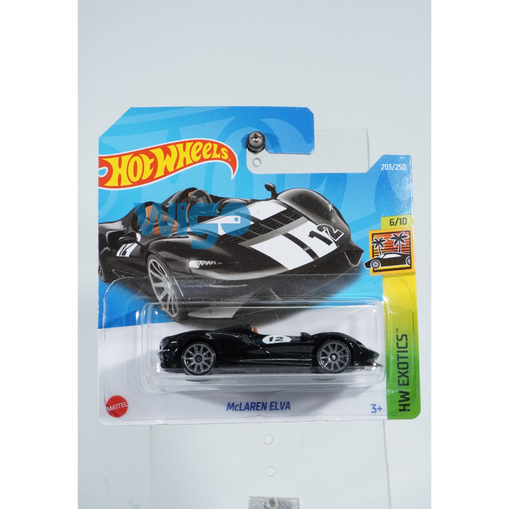 Hot Wheels McLaren ELVA hitam M 2022 Short Card Diecast