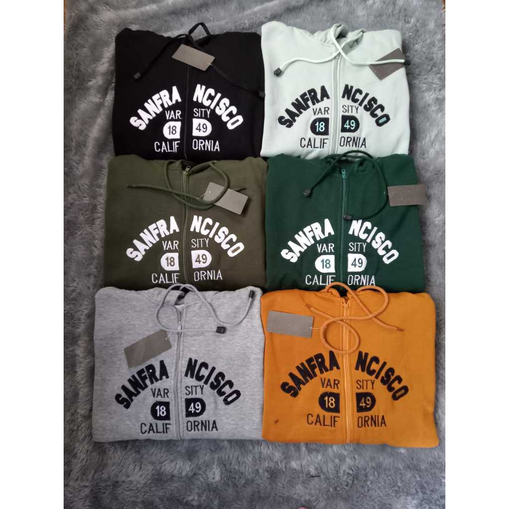 Jaket Sweater Hoodie WHO.A.U Sanfrancisco Zipper Putih Premium Unisex / Jaket Hoodie WHO A.U Origina