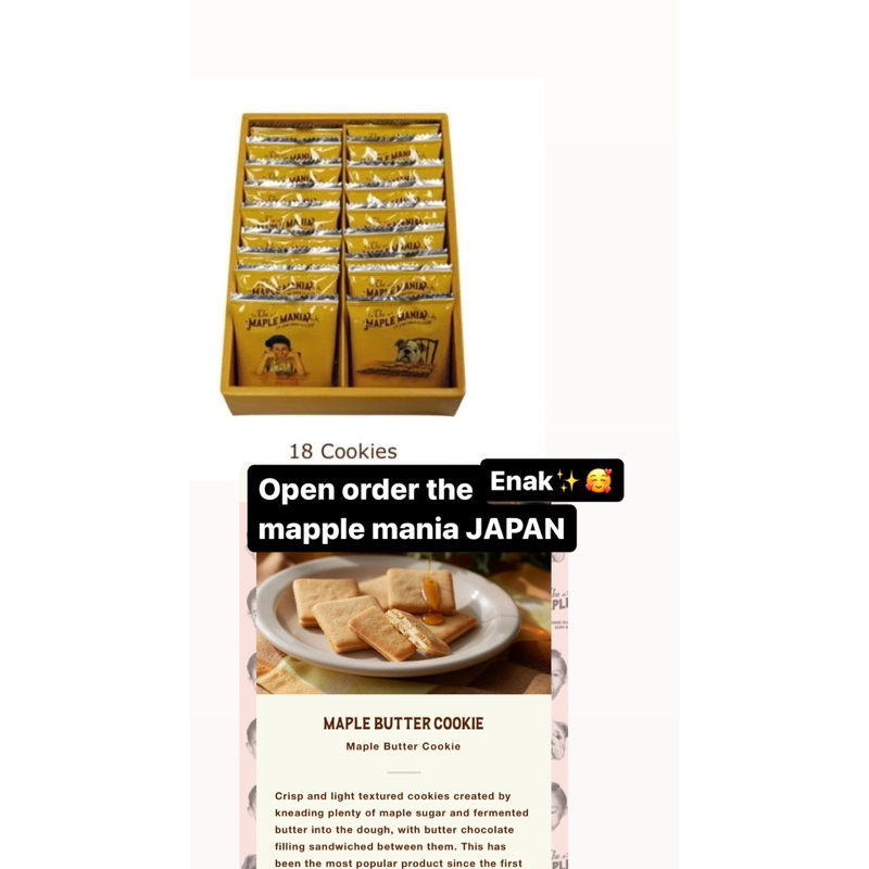 

THE MAPLE MANIA MAPLE BUTTER COOKIES JAPAN 18pcs
