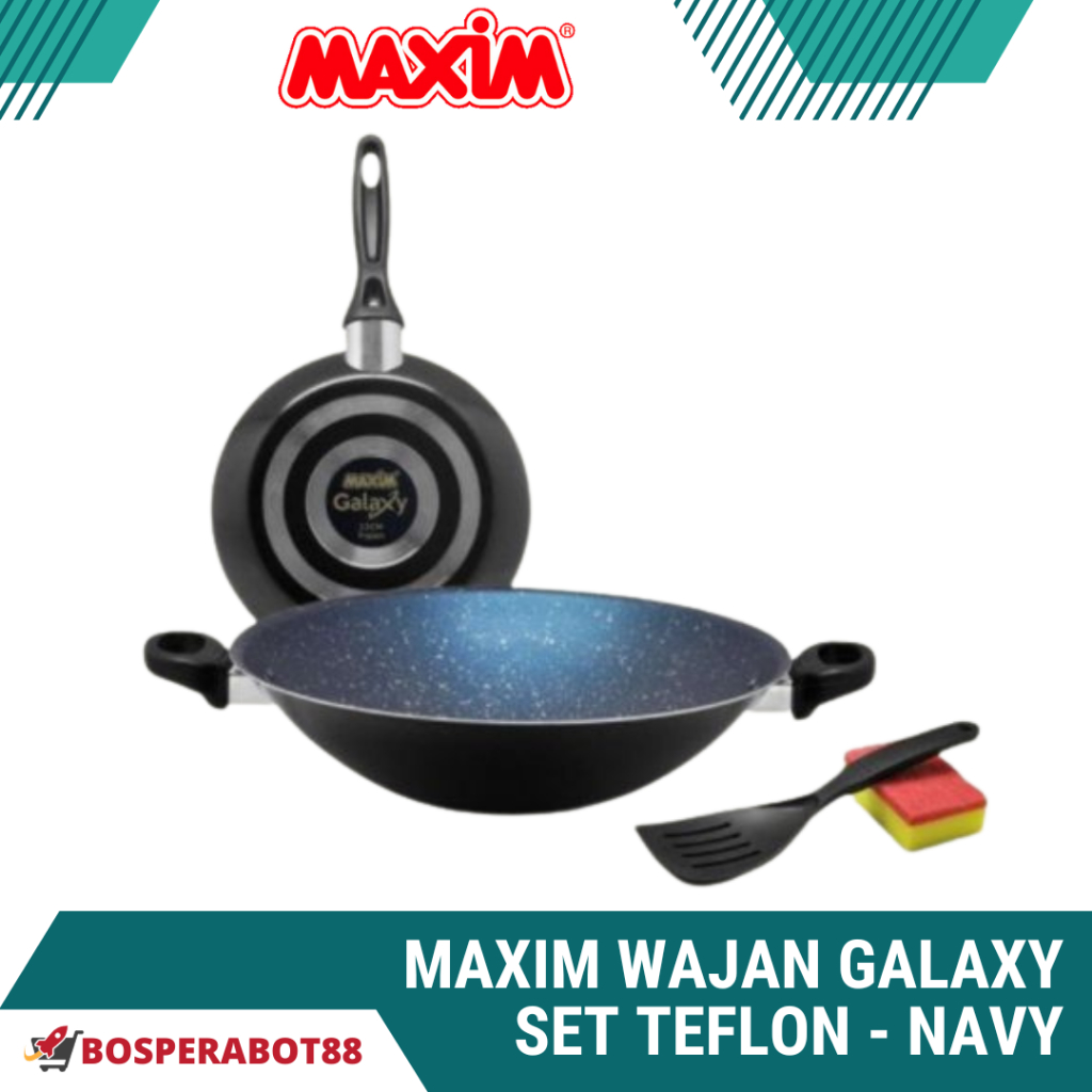 Maxim Wajan Galaxy Set Teflon - Navy