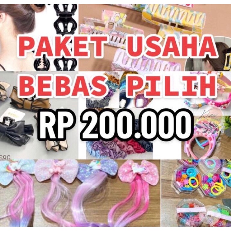 Paket EkslusifVv2V6 PAKET USAHA AKSESORIS RaMBUT WANITA dan ATK LUCU