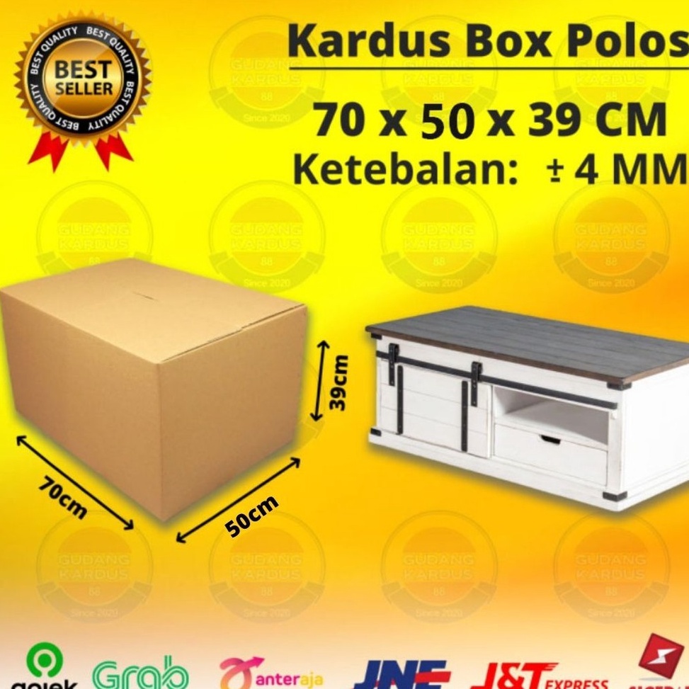 

9.9 STOK READY Kardus Karton Box Besar 70x50x39 CM Dus Packing Pindahan Tebal Kokoh Jumbo Polos