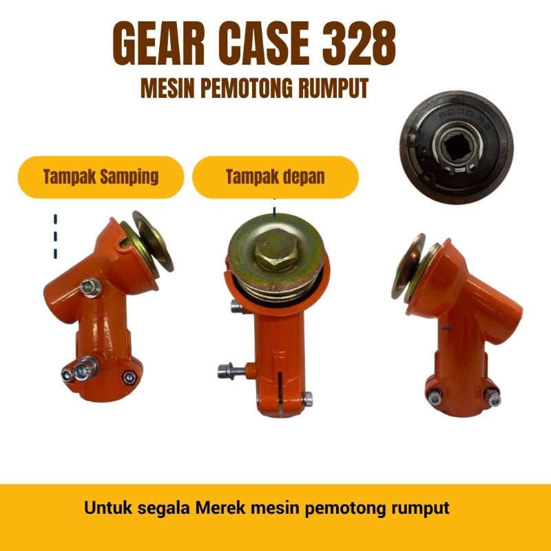 Gear Case Mesin Pemotong Runput (As Persegi) / Gear Case Mesin Pemotong Rumput 2 Tak / Kepala Stik M