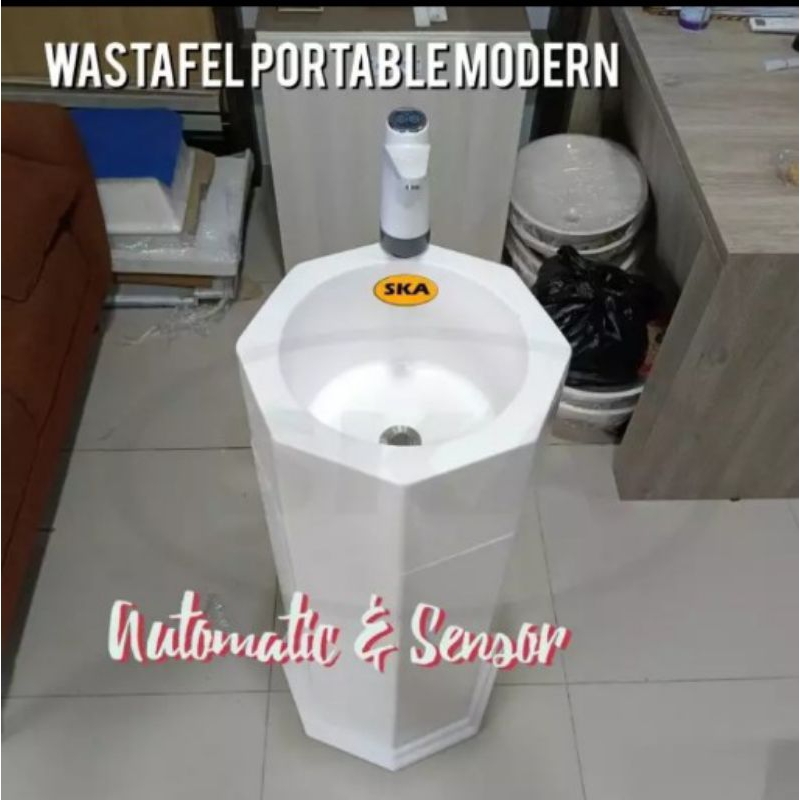 Wastafel modern / wastafel segi 8 / wastafel portable / wastafel berdiri