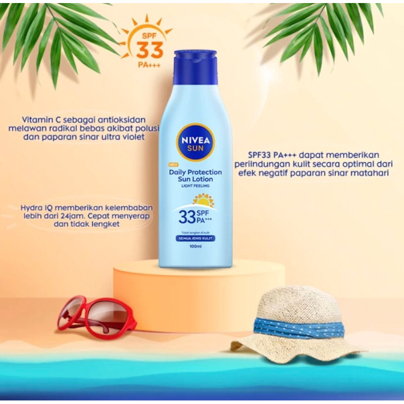 Nivea Body Lotion Daily Protection Sun Lotion Sunblock SPF 33 100 ml