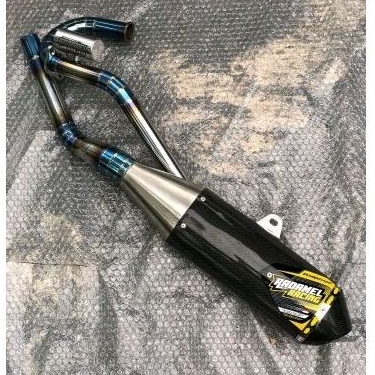 OVER NEW CARBON LEHER BLUE ALA ALA TITANIUM KLX CRF WR RADAMEL RACING KNALPOT CEPAT