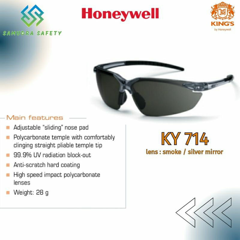 Kacamata Kings by Honeywell || Kacamata Safety Kings KY 714 || Original 