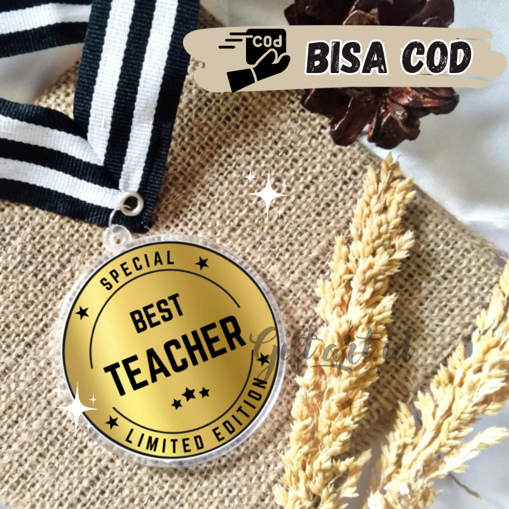 KAWAII.GIFUTO Medali Hari Guru / Medali Akrilik Custom / Kado Hari Guru