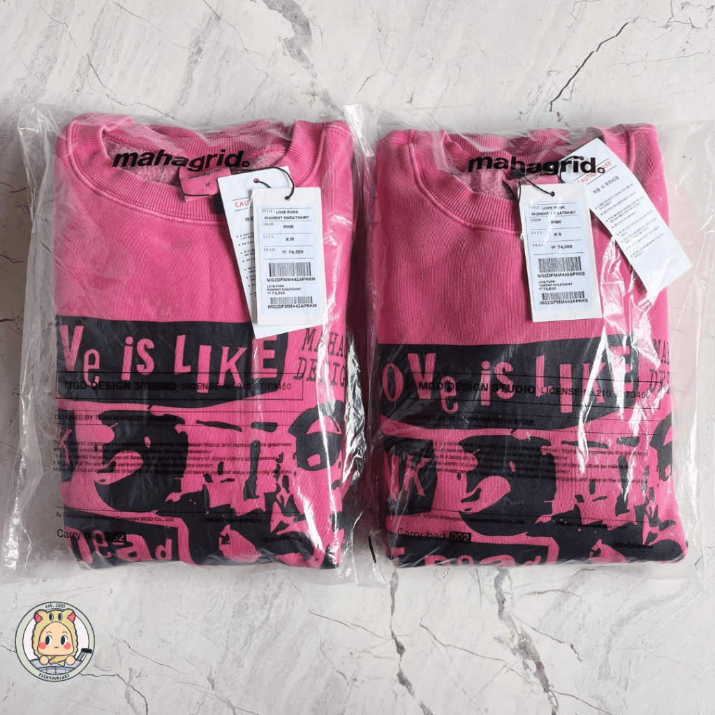 [READY INA] Mahagrid Love Punk Pigment Sweatshirt Pink Original | Seventeen Mingyu
