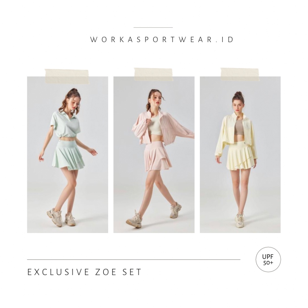 2.2 MALL WORKASPORTWEAR.ID - ZOE SET - JAKET ROK TENIS GOLF  - SET TENNIS GOLF OLGA