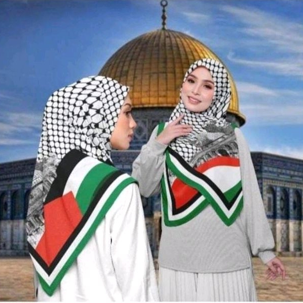Hijab voal Palestina Al Aqsa Hijab Voal Motif Premium Hijab Scarf Palestin