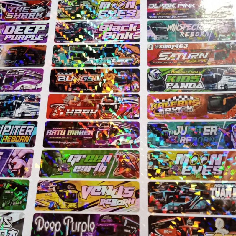 

STIKER mainan bismania Basuri telolet murah Hologram isi 45pcs