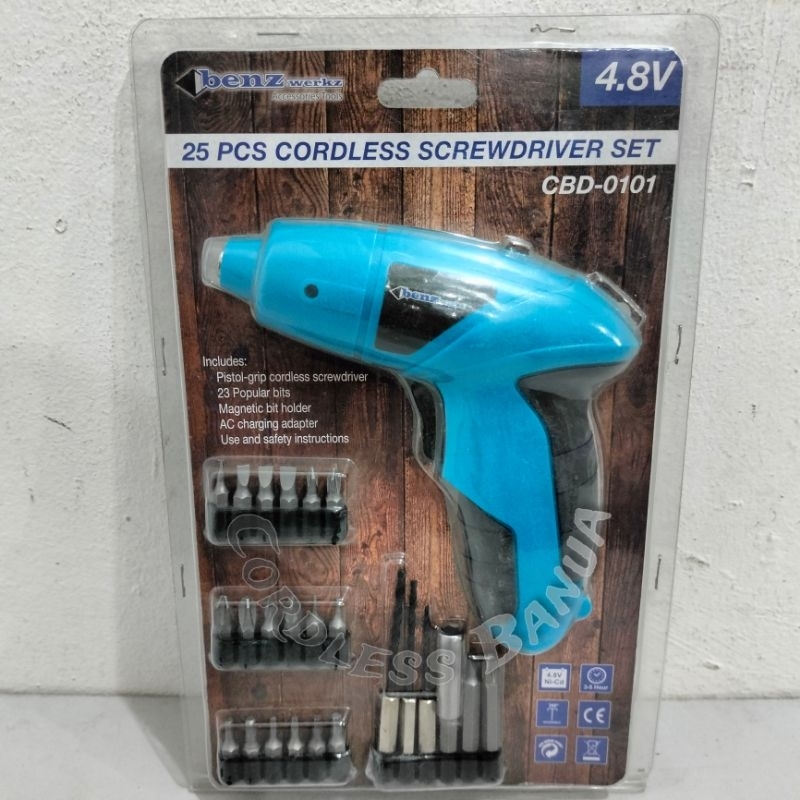 MESIN SCREWDRIVER CORDLESS "BENZ" CBD0101 4,8V ||MESIN BOR SKRUP TENAGA BATERAI/BOR CES 4.8 VOLT