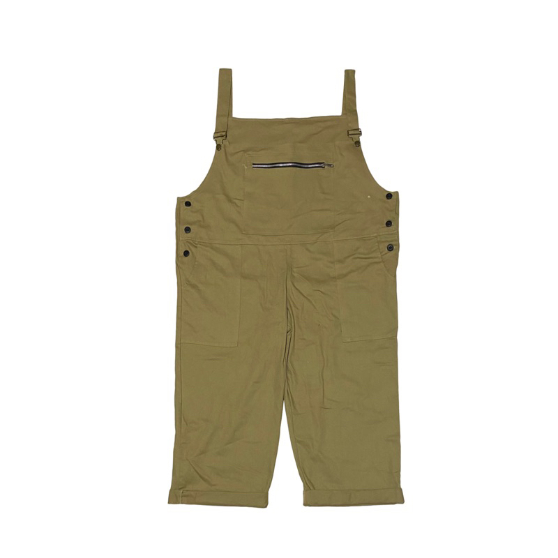 Jumpsuit Overall Wanita Katun Twill Mocca - Longgar Nyaman