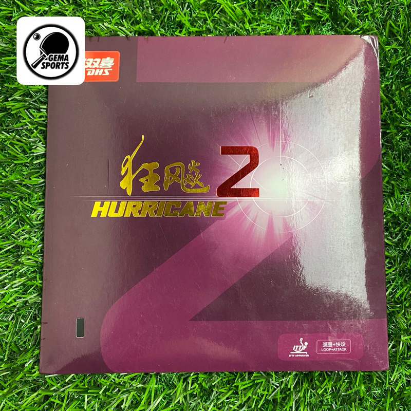 KARET BAT TENIS MEJA PINGPONG DHS HURRICANE 2 - MERAH
