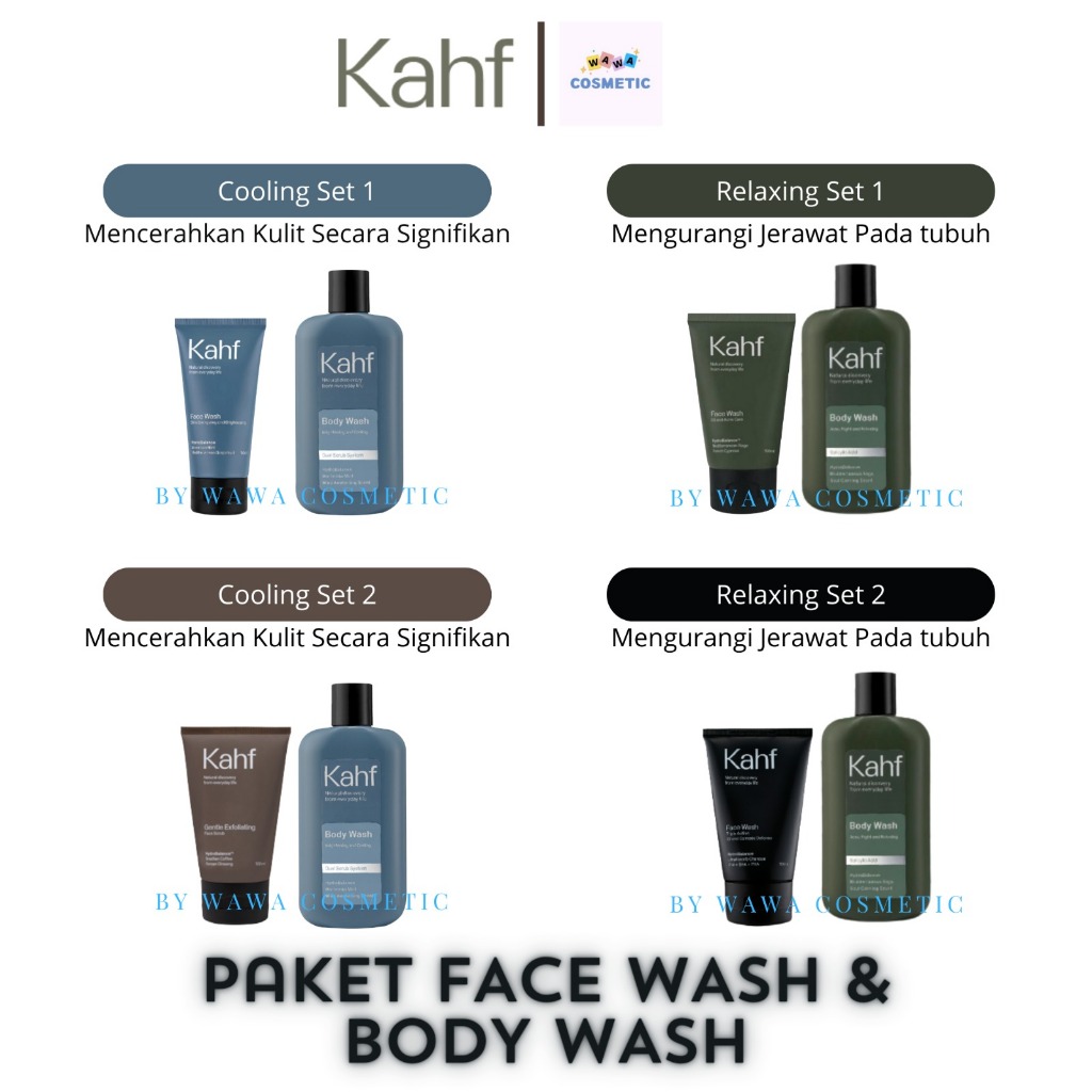 WAWA - Kahf Paket Cleansing | Paket Kahf Face Wash & Body Wash