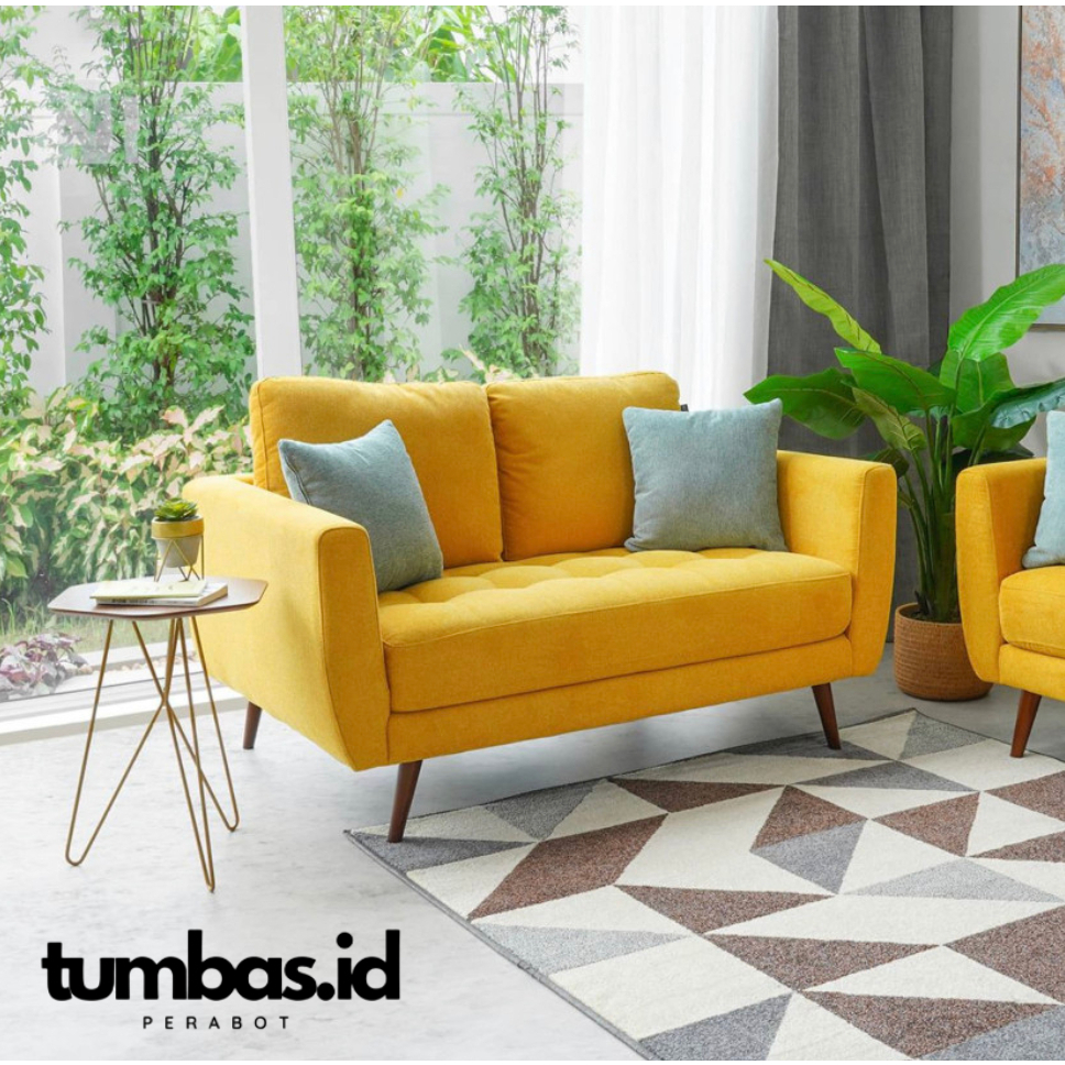 sofa retro scandinavian set minimalis 2 3 seater - 2 seater (free ongkir pengiriman area Surabaya Si