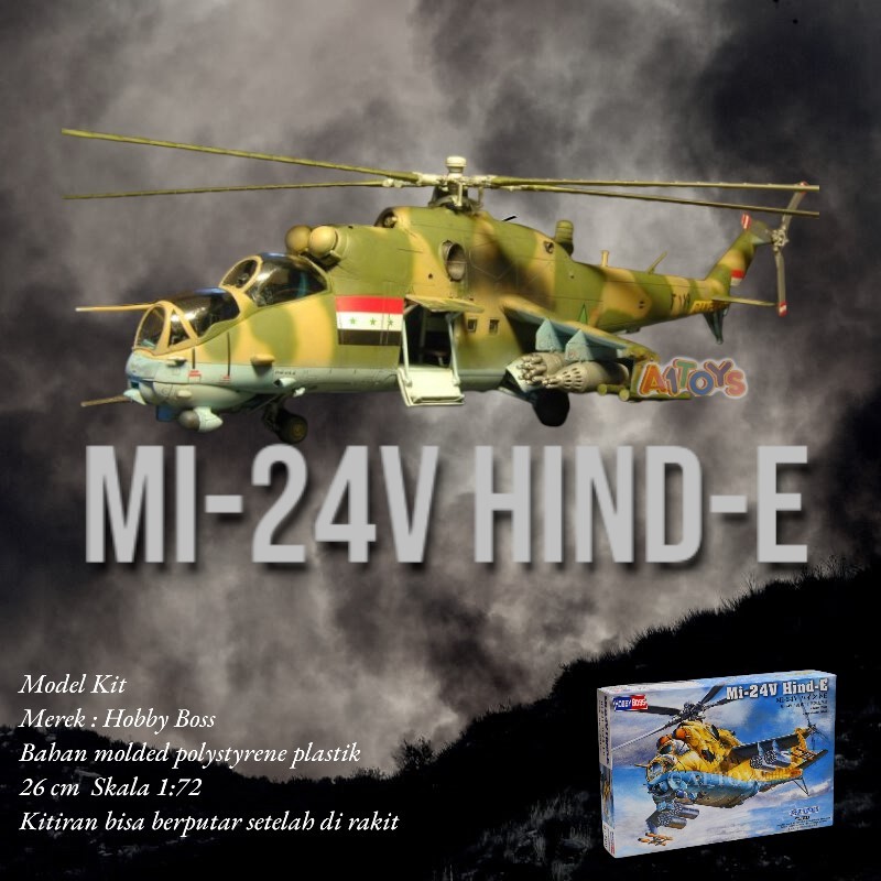 Model Kit miniatur helikopter Mi-24V Hind-E Hobby Boss 26 cm 1:72