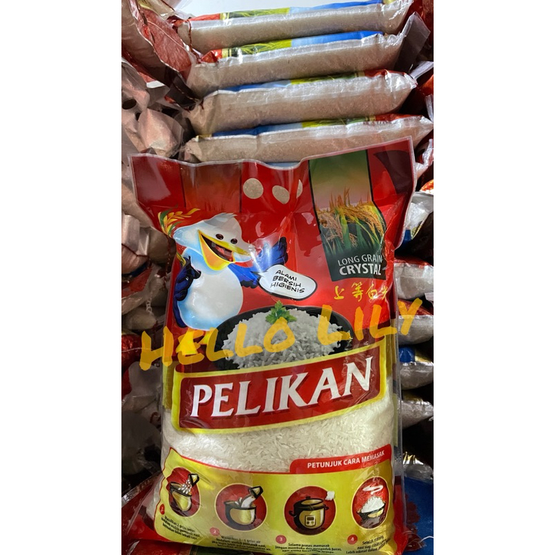 

BERAS PELIKAN 5kg - Beras Long Grain Crystal PREMIUM QUALITY