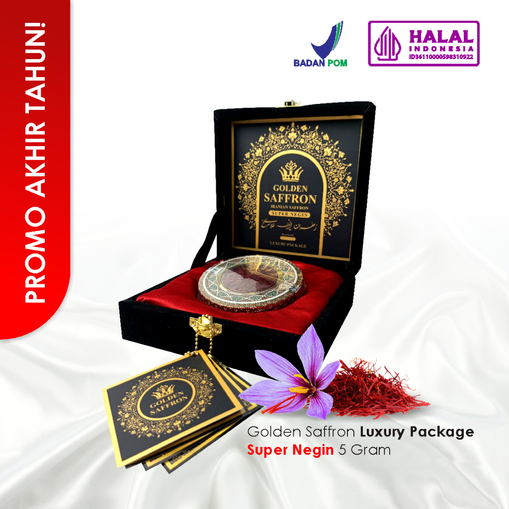 

PROMO! Saffron Luxury Package Super Negin (Finest Quality A++) 5 Gram Golden Saffron 100% Original
