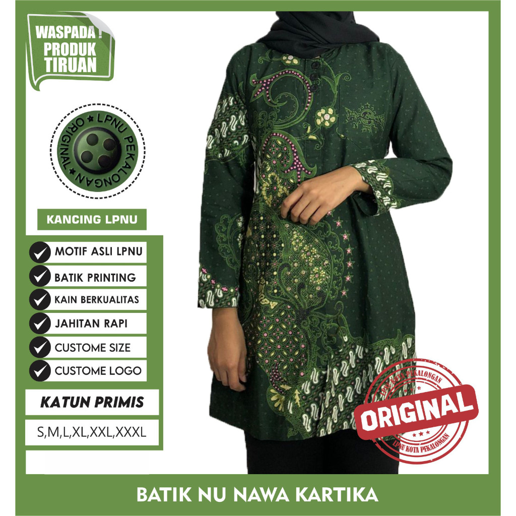 Blus Batik NU Naka Seragam NU Wanita Batik 1abad wanita blus