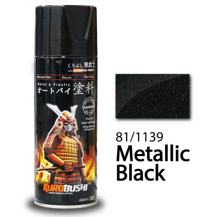 Samurai Paint Cat Samurai Metallic Black 1139 Metallic Hitam Cat Aerosol Kualitas Kompresor