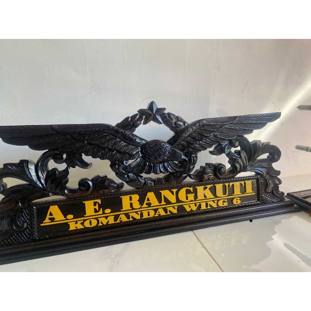 Papan Nama Meja Kayu Jati Minimalis Custom Order