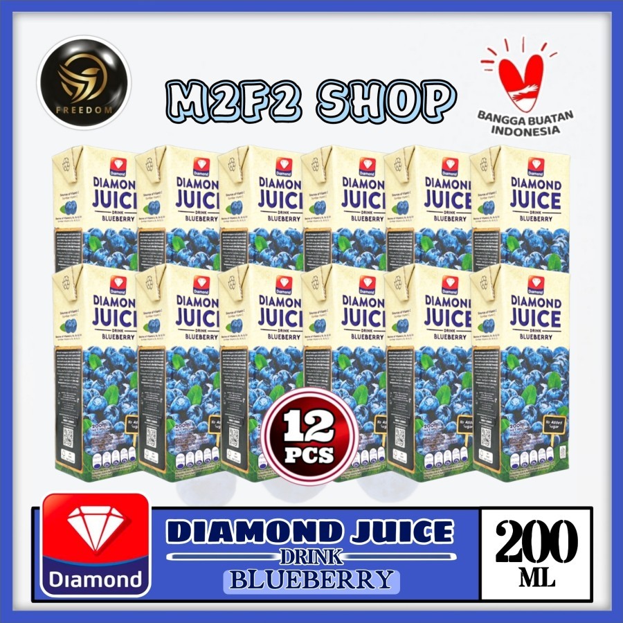 

Diamond Juice No Added Sugar Blueberry | Bluberi Kotak - 200 ml (Kemasan 12 Pcs)