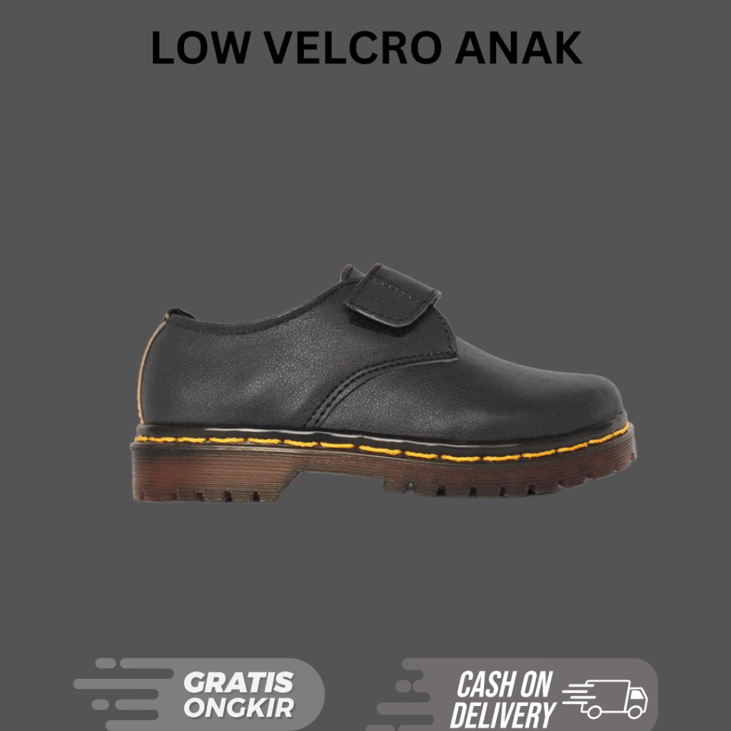 Sepatu DOCMART Pendek Anak PREPT HITAM Kasual Termurah dan Discount SEPATU DM ANAK | SEPATU ANAK LAK